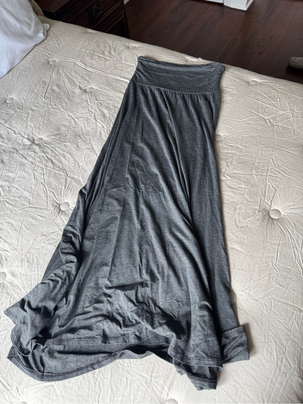 AB Studio Charcoal Gray Maxi Skirt - Flowing A-Line Style
